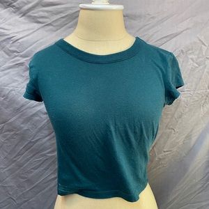 Teal Crop Top Tee